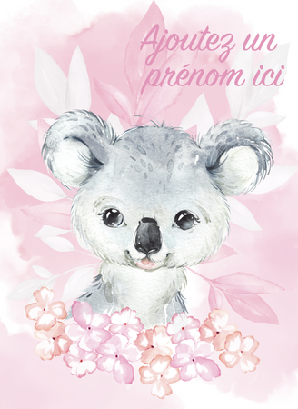 Koalas fleuris - Couvre-lit pour bassinette