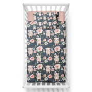 Cochons fleuris - Couvre-lit pour bassinette