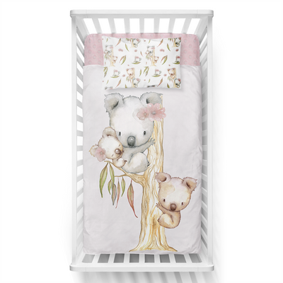 Koalas & fleurs - Couvre-lit pour bassinette